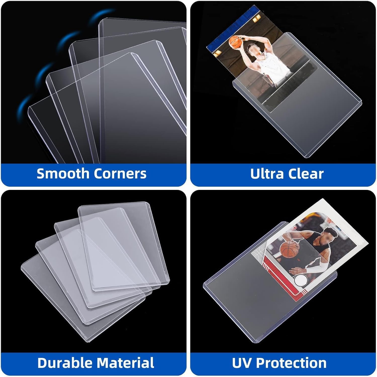 400 Card Sleeves Hard Plastic, 3″X4″ Baseball Cards Protectors Plastic, Premium