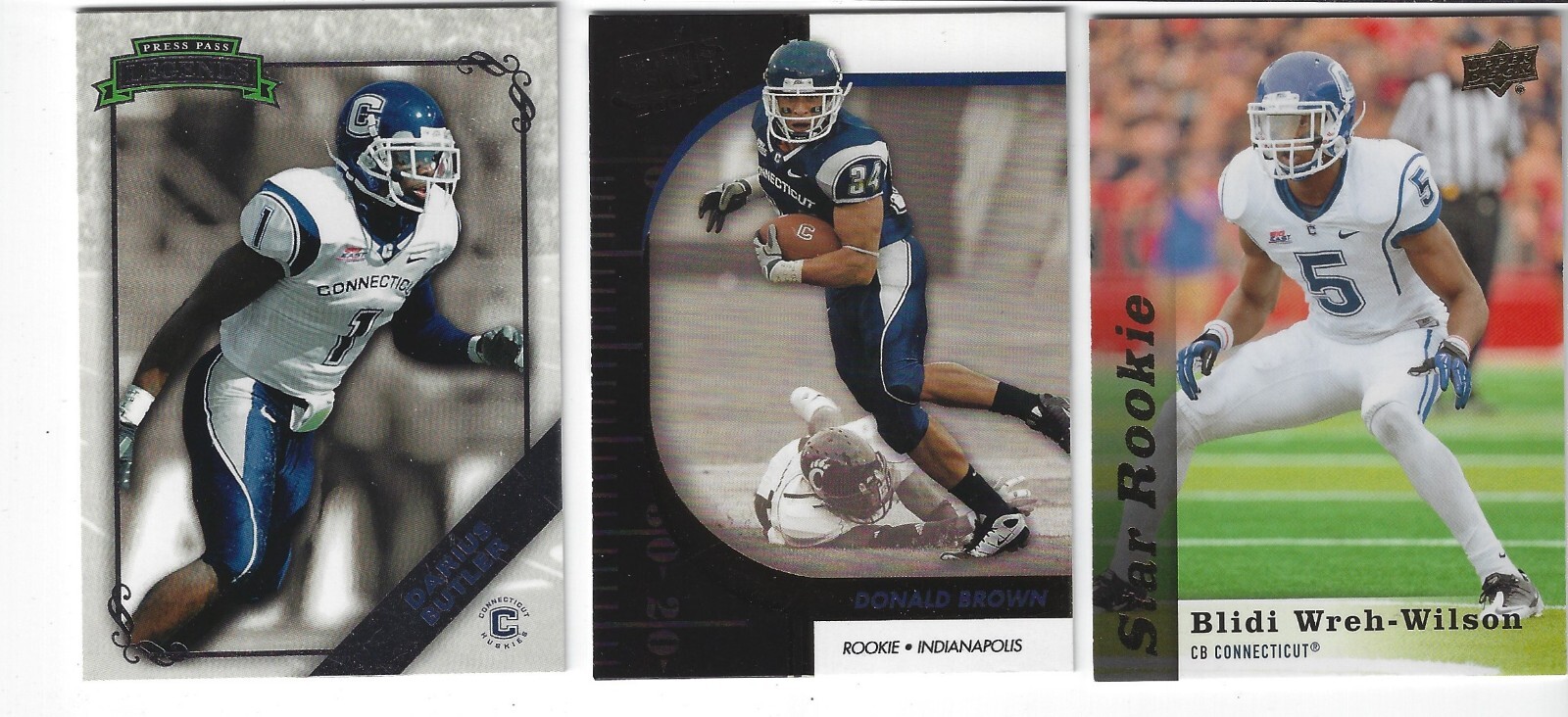UCONN CONNECTICUT HUSKIES BASKETBALL & FOOTBALL 30 COLLEGE CARD LOT ORLOVSKY