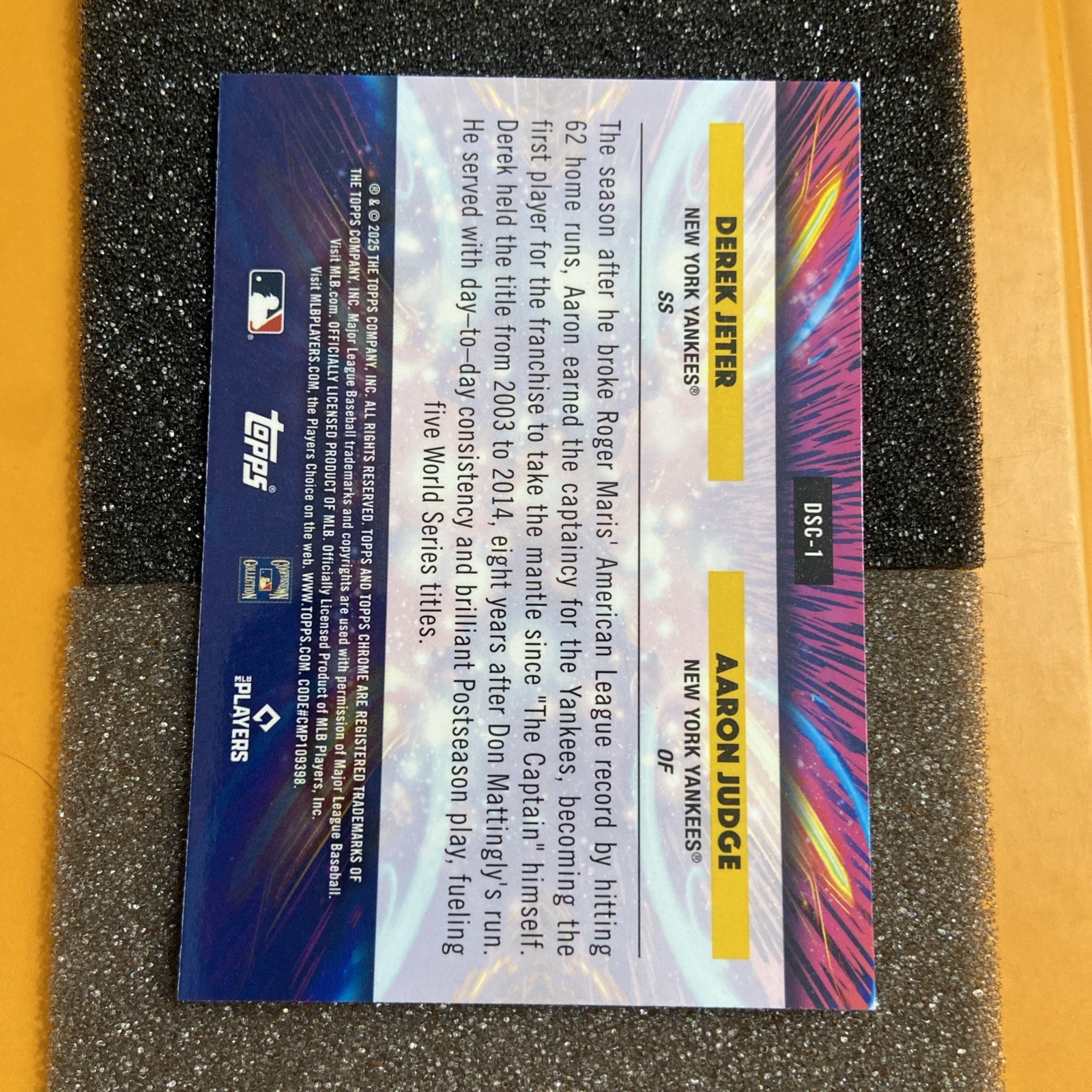 Aaron Judge x Derek Jeter 2025 Topps Cosmic Chrome Star Clusters #DSC-1 Yankees