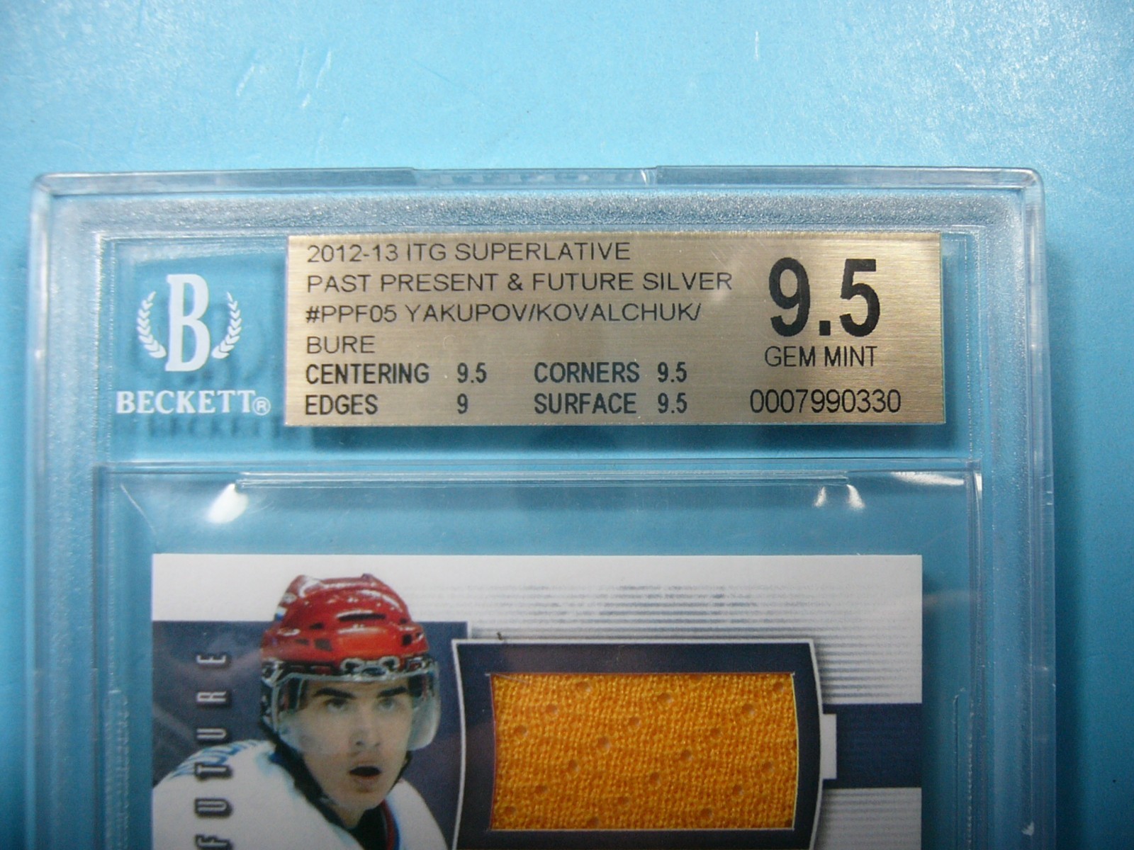2012/13 IN THE GAME SUPERLATIVE PPF05 YAKUPOV KOVALCHUK PAVEL BURE KSA 9.5 ITG 9