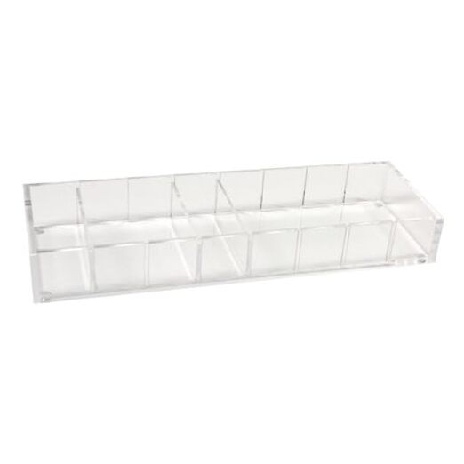 russell+hazel Acrylic 12” x 4” x 1.5,” 3 Moveable Dividers, 1 Compartment Bloc