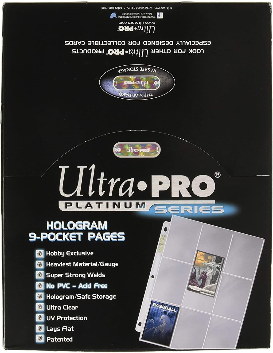 Ultra Pro 9 Pocket Pages Platinum Series 209D (100ct)