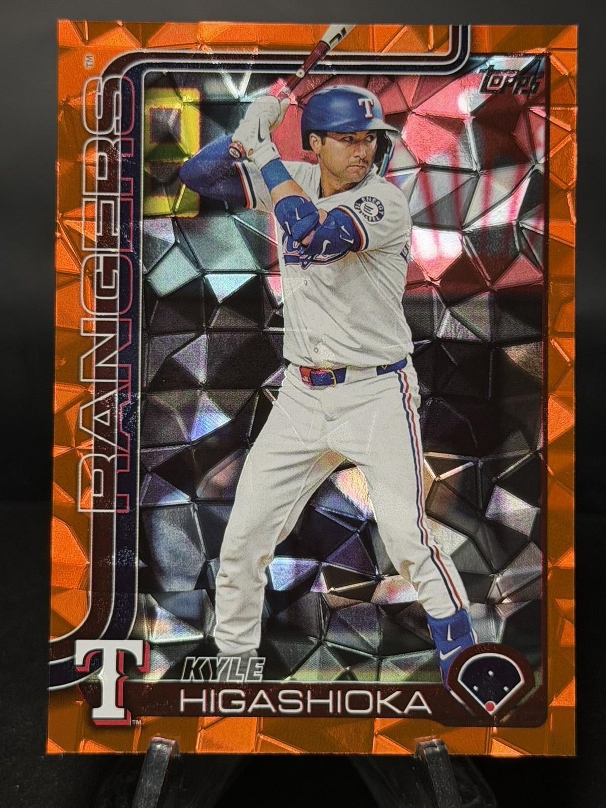 2025 Topps Update #US207 Kyle Higashioka Orange Diamante Foil #/25