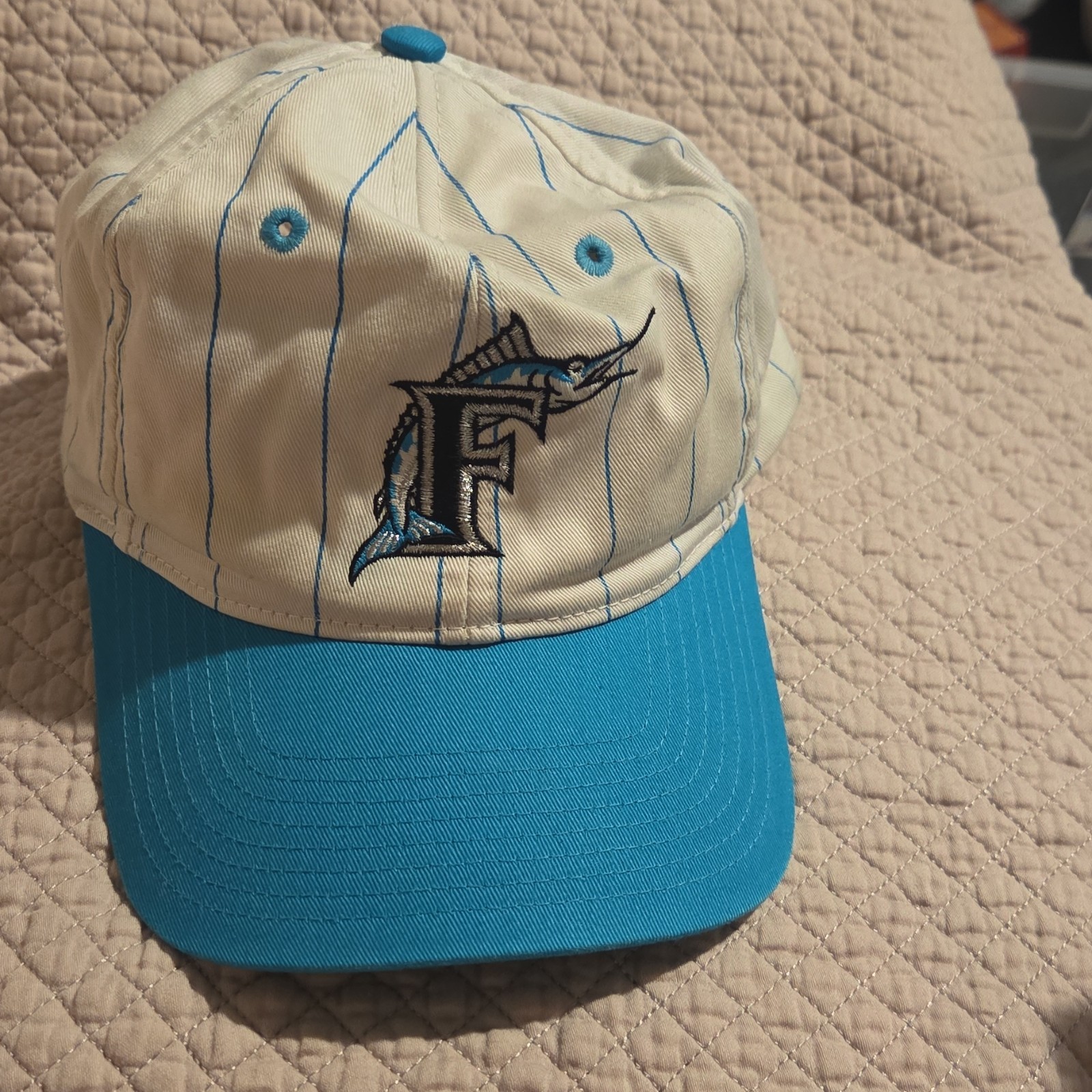 Vintage 90’s Florida Marlins Cap Pinstripe Made By Twins Enterprises ROC Taiwan