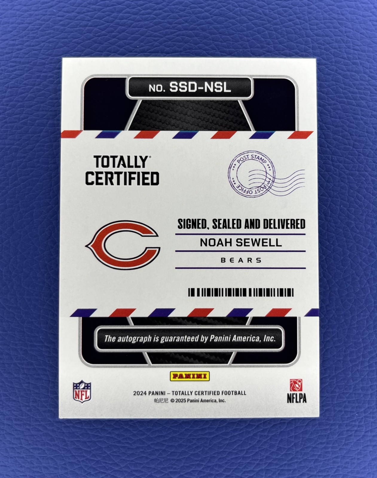 2024 Panini Totally Certified – Signed Sealed and Delivered Noah Sewell #SSD-NSL