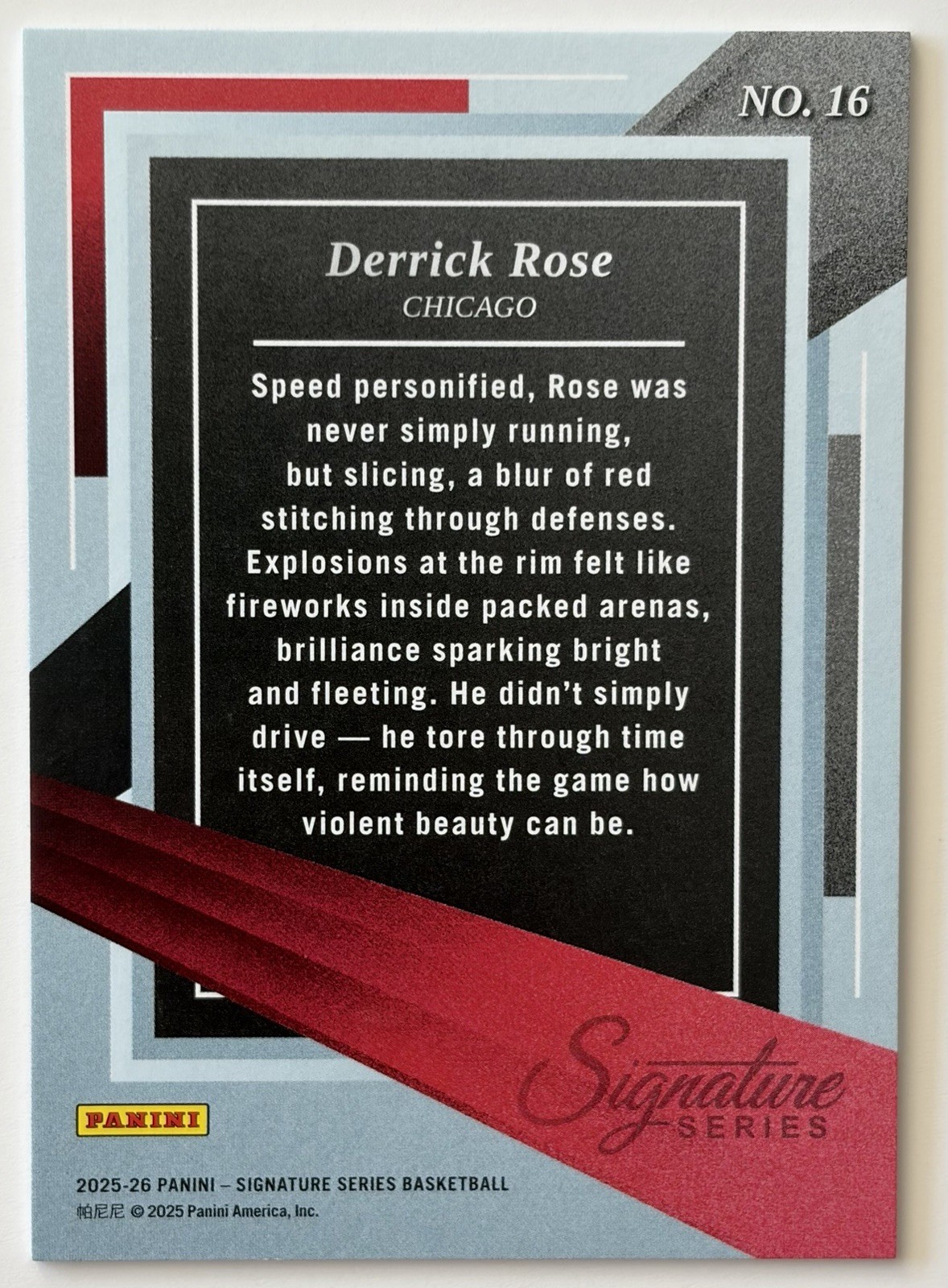 2025-26 Panini Signature Series Profiles Derrick Rose #16 Chicago Bulls /75