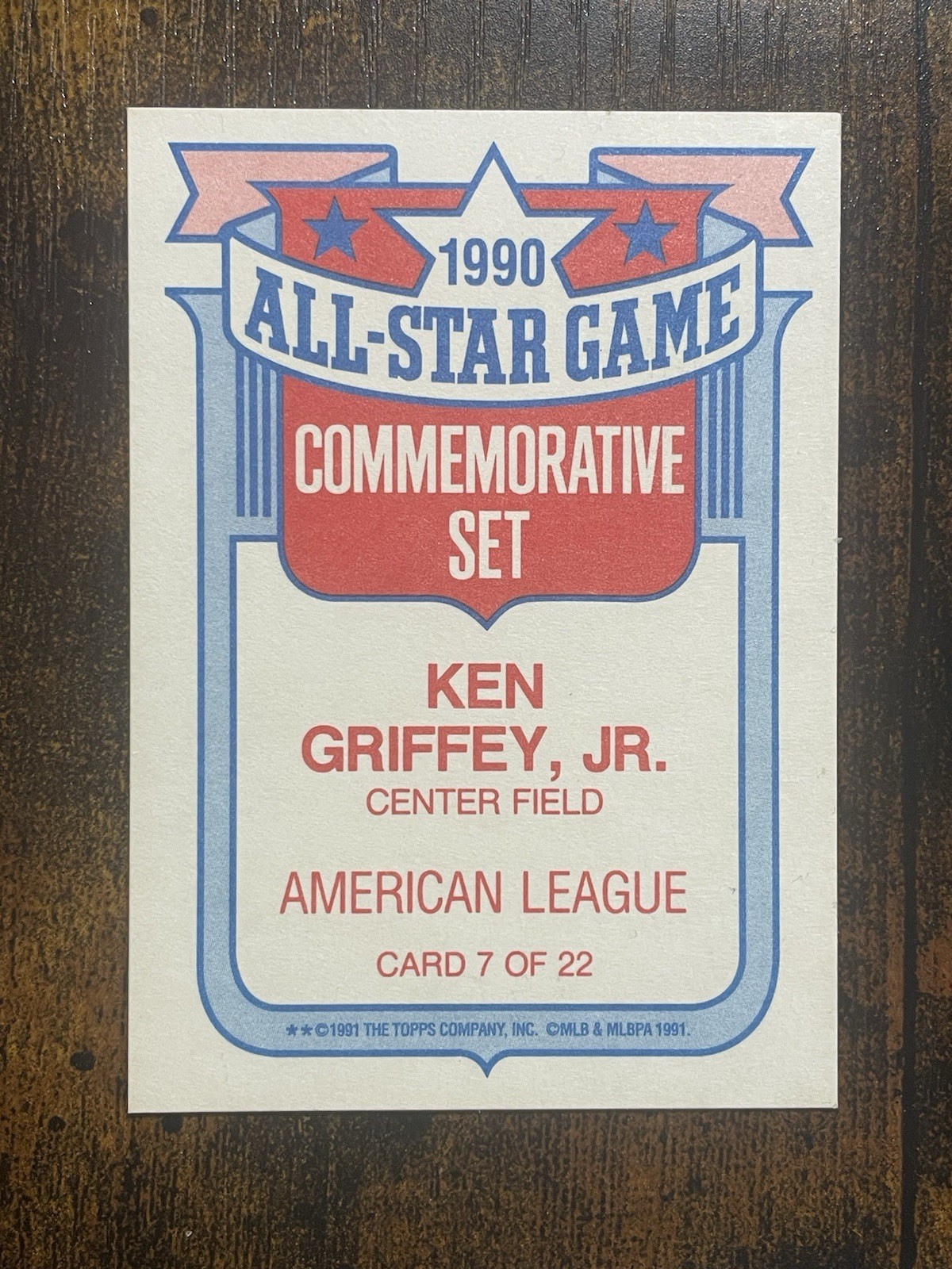 1991 Topps Ken Griffey Jr. Glossy All-Stars #7 Seattle Mariners