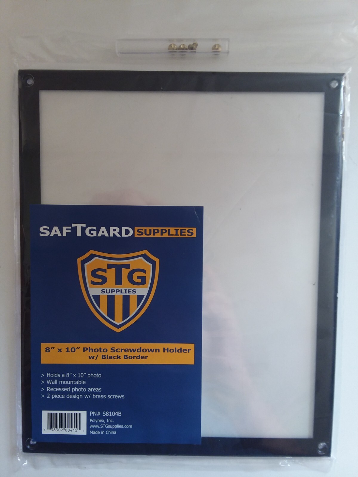 SafTgard 8×10 Recessed Screwdown Photo Protector Black Border New NIP #S8104B