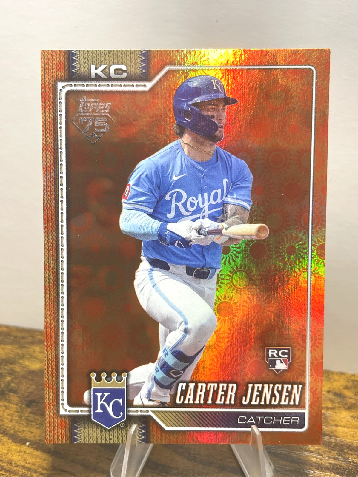 2026 Topps Series 2 #530 Carter Jensen Holiday Sun Foil RC – Kansas City Royals