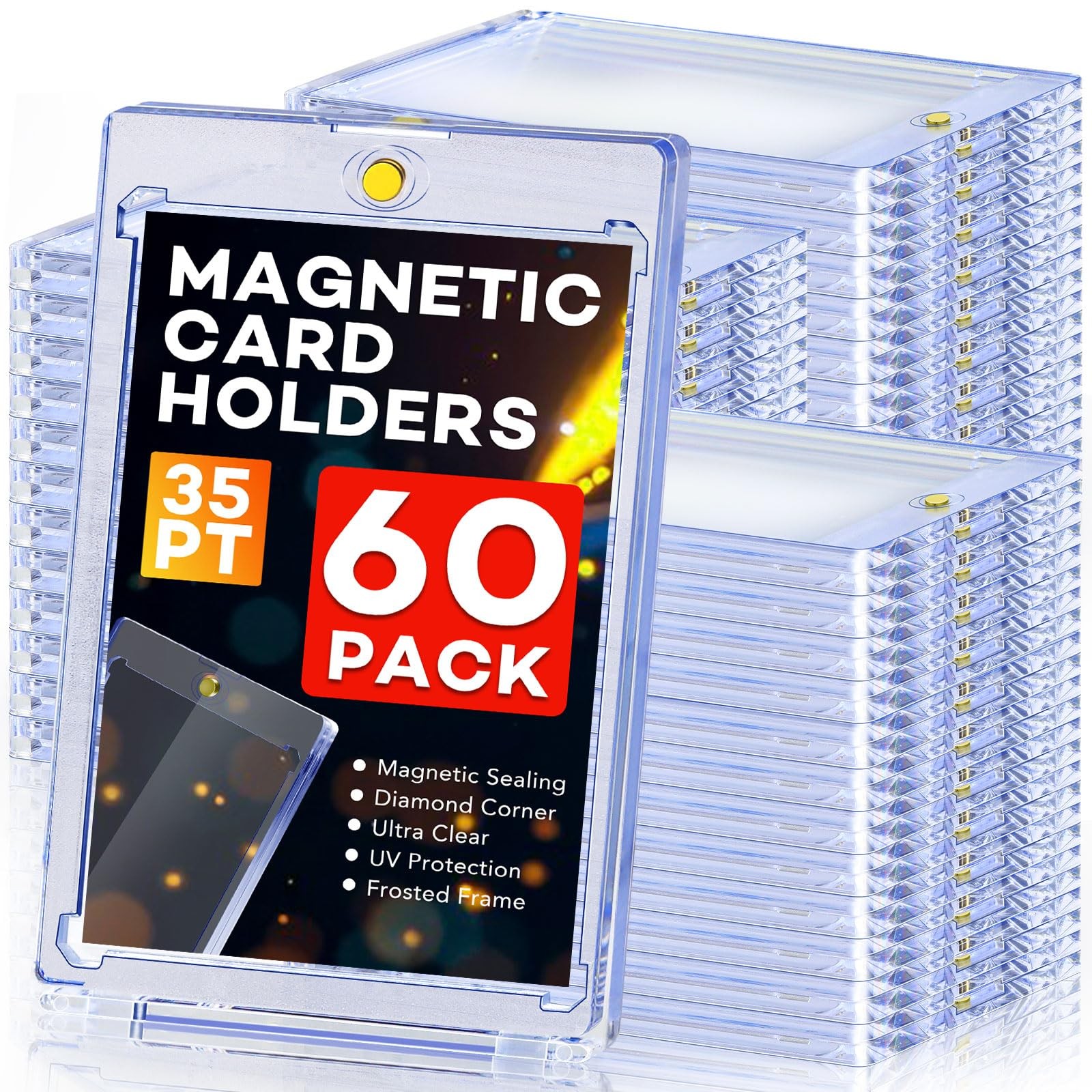 Magnetic Card Holders 35pt, UV Protection Case for Trading, Sports, Game Cards