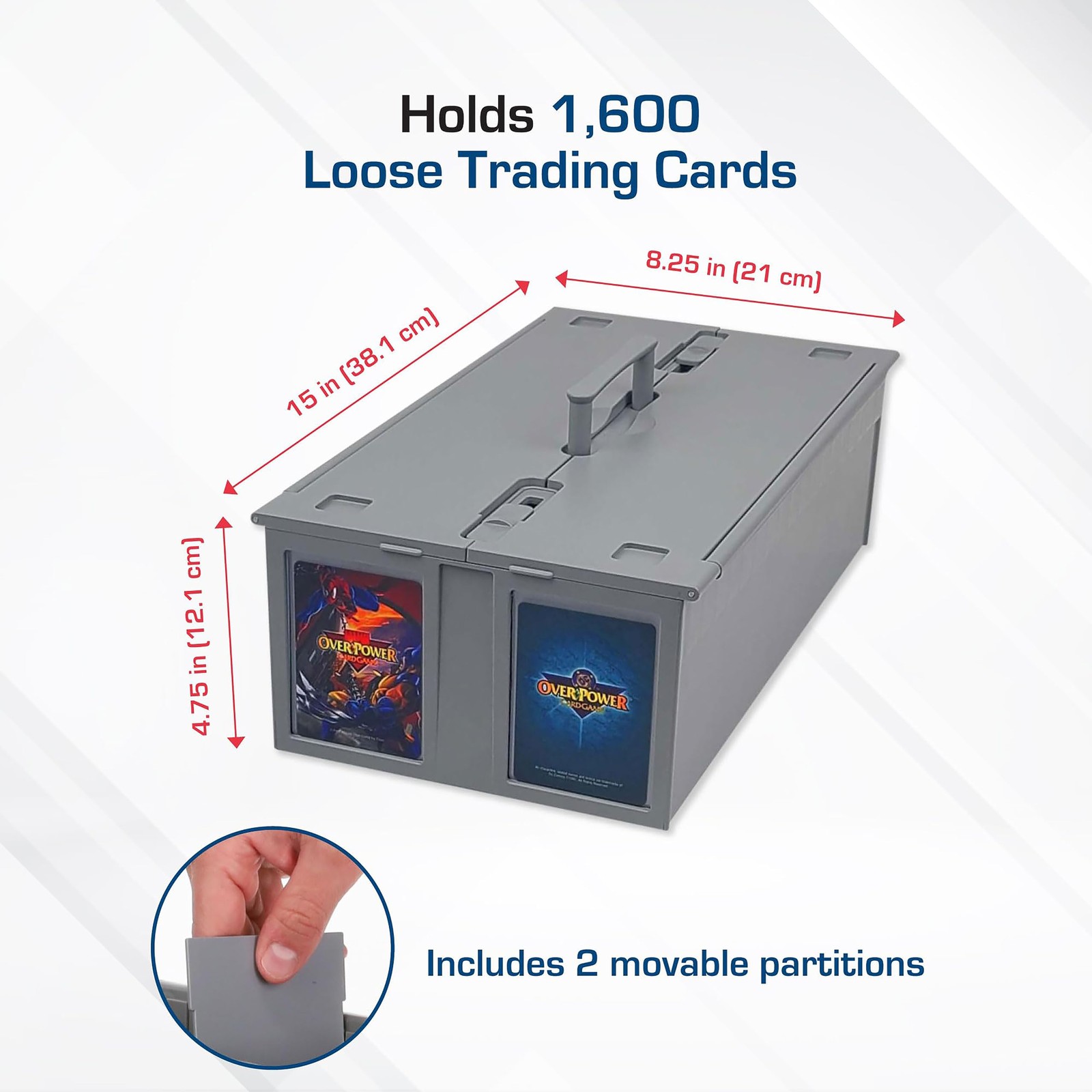 BCW Collectible Card Bin – (Single, Gray) | Holds up to 1600 Single, Gray