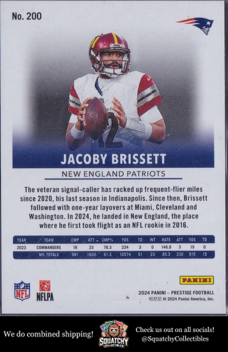 2024 Panini Prestige #200 Jacoby Brissett Red Xtra Points #/999