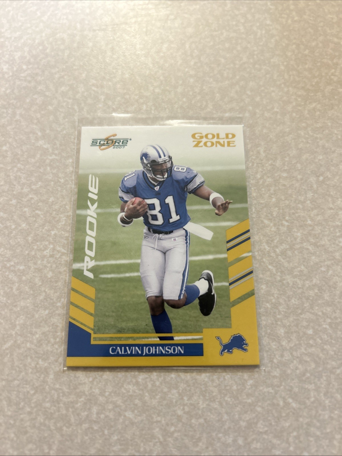 RARE!! 2007 Calvin Johnson Score Gold Zone #351 Rookie RC /600 Very Nice!