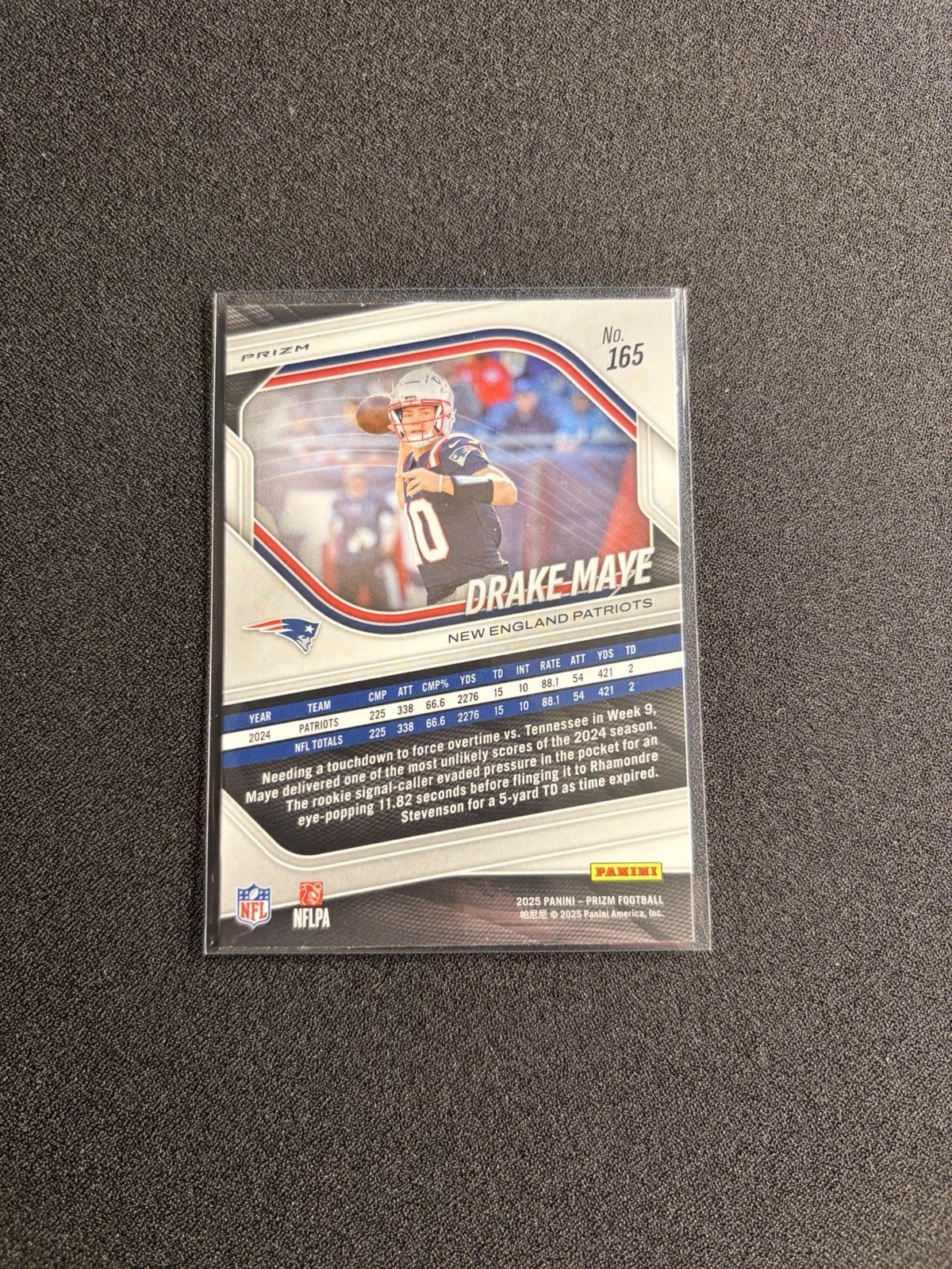 2025 Panini Prizm Drake Maye Snakeskin Red Black #165
