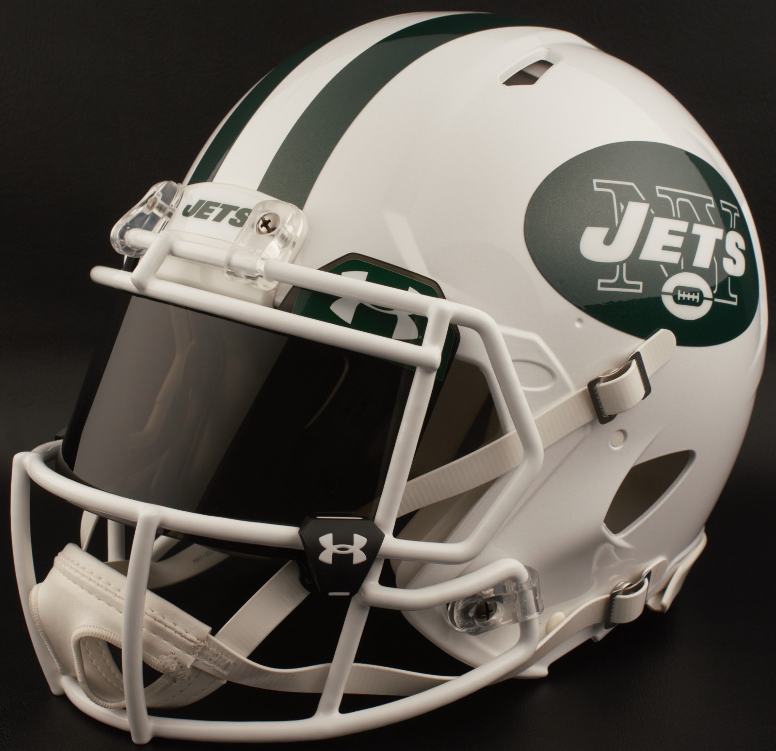 NEW YORK JETS NFL Football Helmet with BLACK-TINT Visor / Eye Shield
