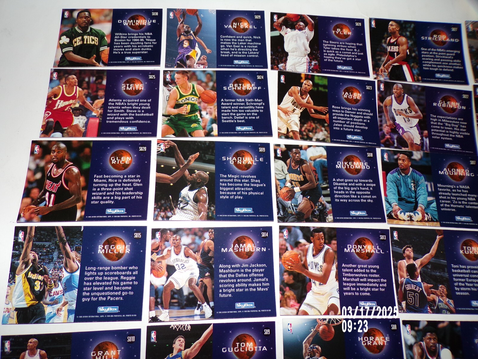 1994-95 Skybox Basketball Card Slammin Universe Complete Insert Set 1-30 Shaq