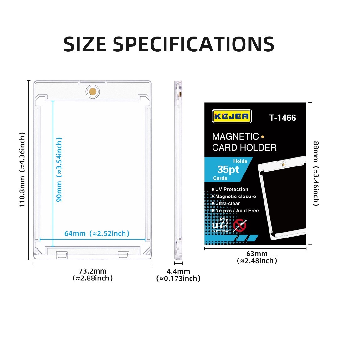 100 Magnetic Card Holders 35pt THIN SLIM Sports TCG One Touch Kejea T-1466 USA