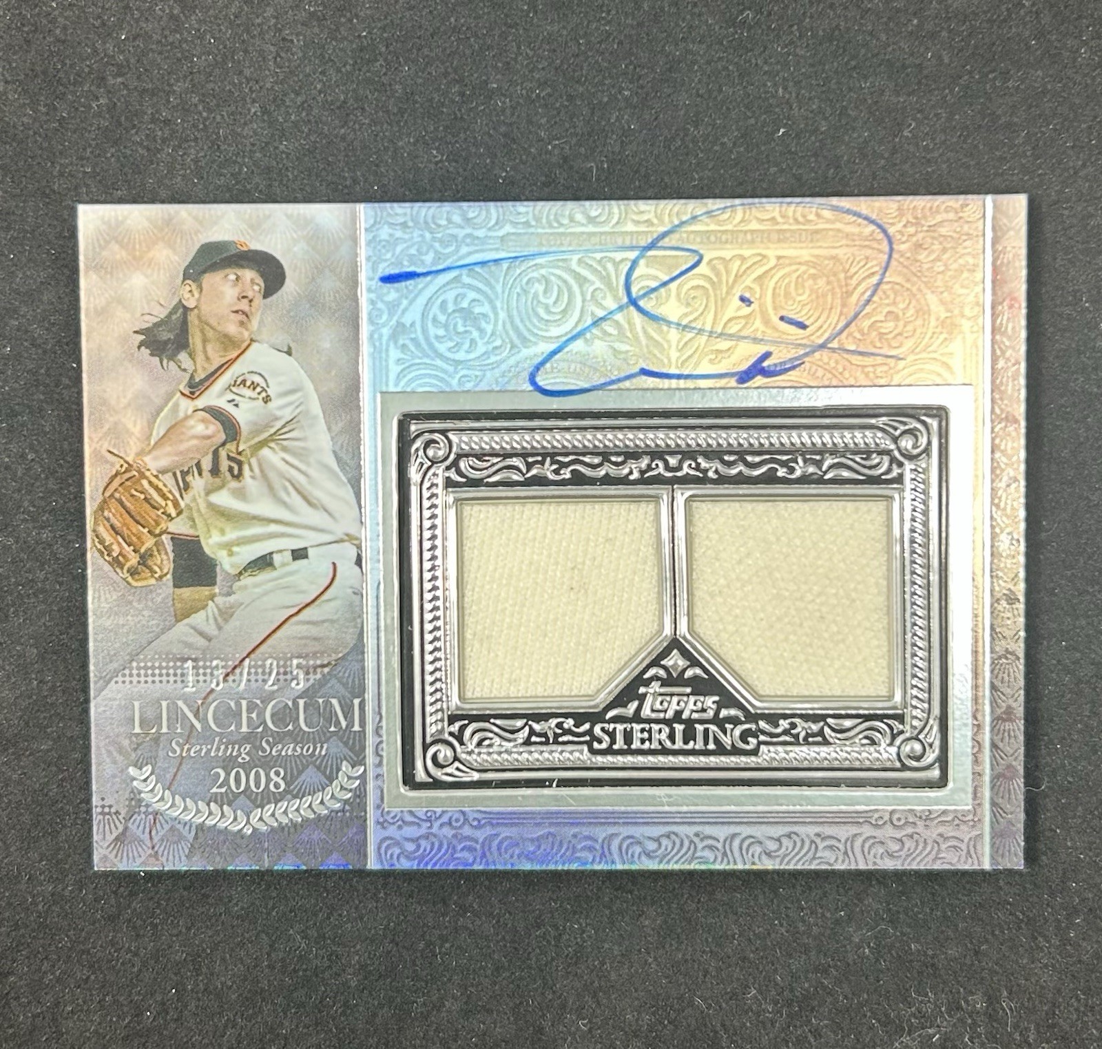 2021 Topps Sterling Sterling Season Autograph Relics /25 Tim Lincecum SSAR-TL