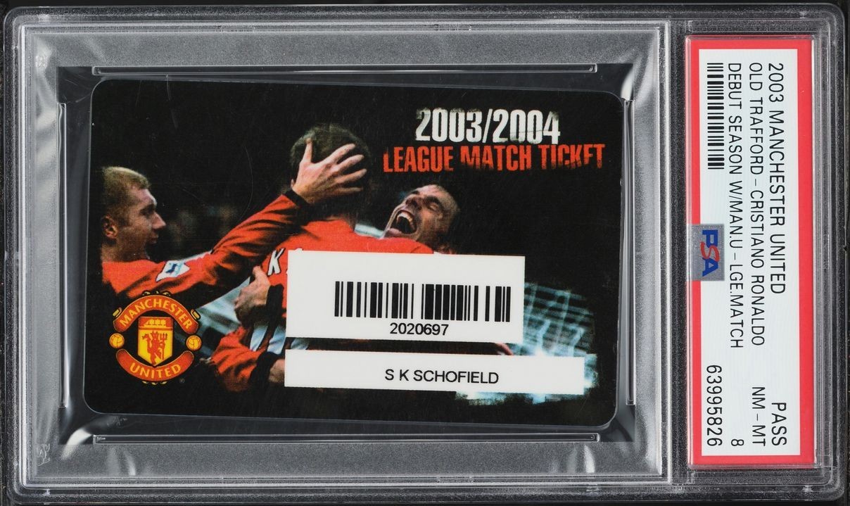 2003 Manchester United Pass Debut Season Old Trafford Cristiano Ronaldo PSA 8 SP