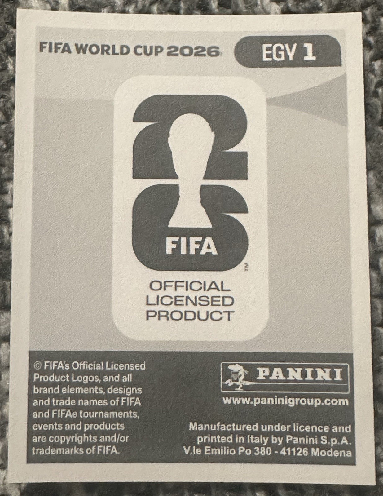 Panini FIFA World Cup 2026 Sticker Egypt Team Crest Badge Logo EGY 1