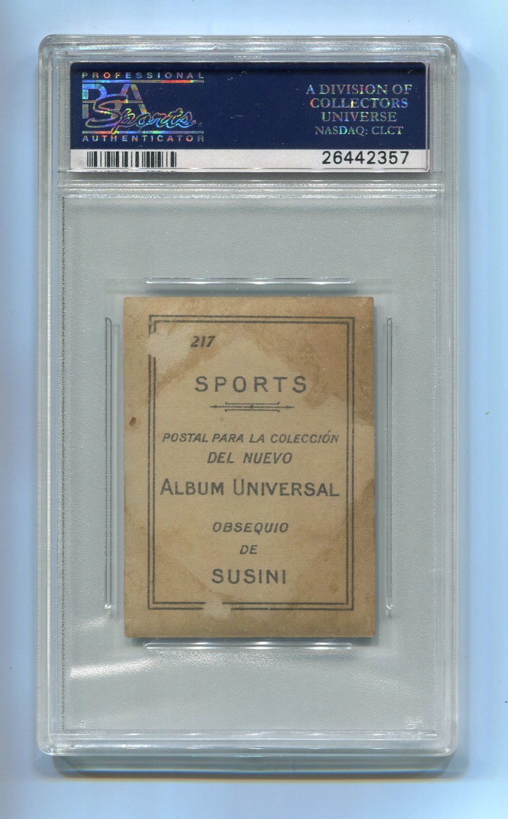 1915 Henry Clay Bock Susini Cuban Album Universal 217 Boxing Jack Johnson PSA 2