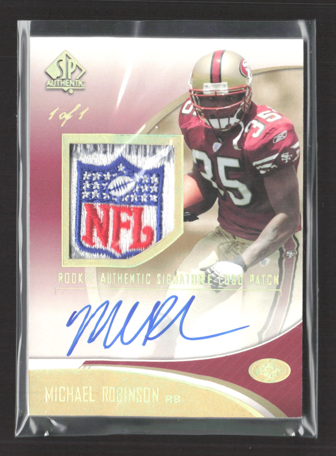2006 SP Authentic Michael Robinson #250 Rookie Logo Patch NFL Shield Auto 1/1