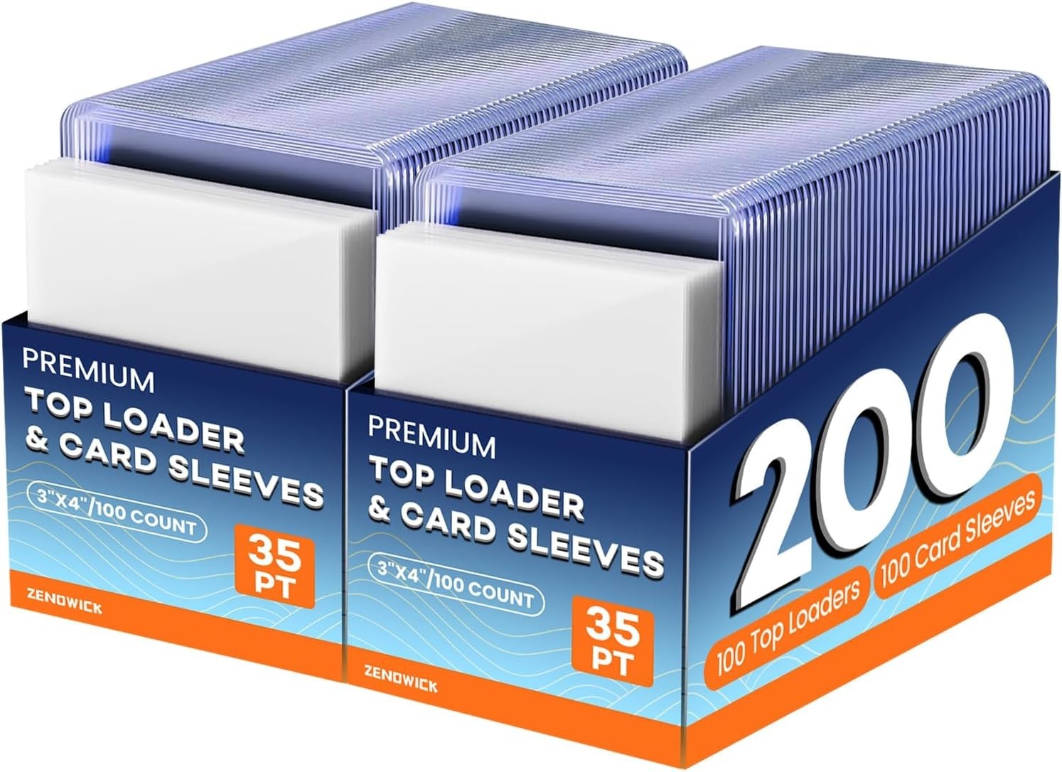 200 Trading Card Sleeves & Holders – 100 Hard 3″x4″ Toploaders + 100 Soft Penny.