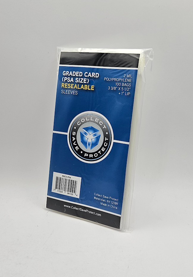 (300-Count) CSP Graded Card Sleeves – PSA Size – Resealable – 2 mil Poly Bags