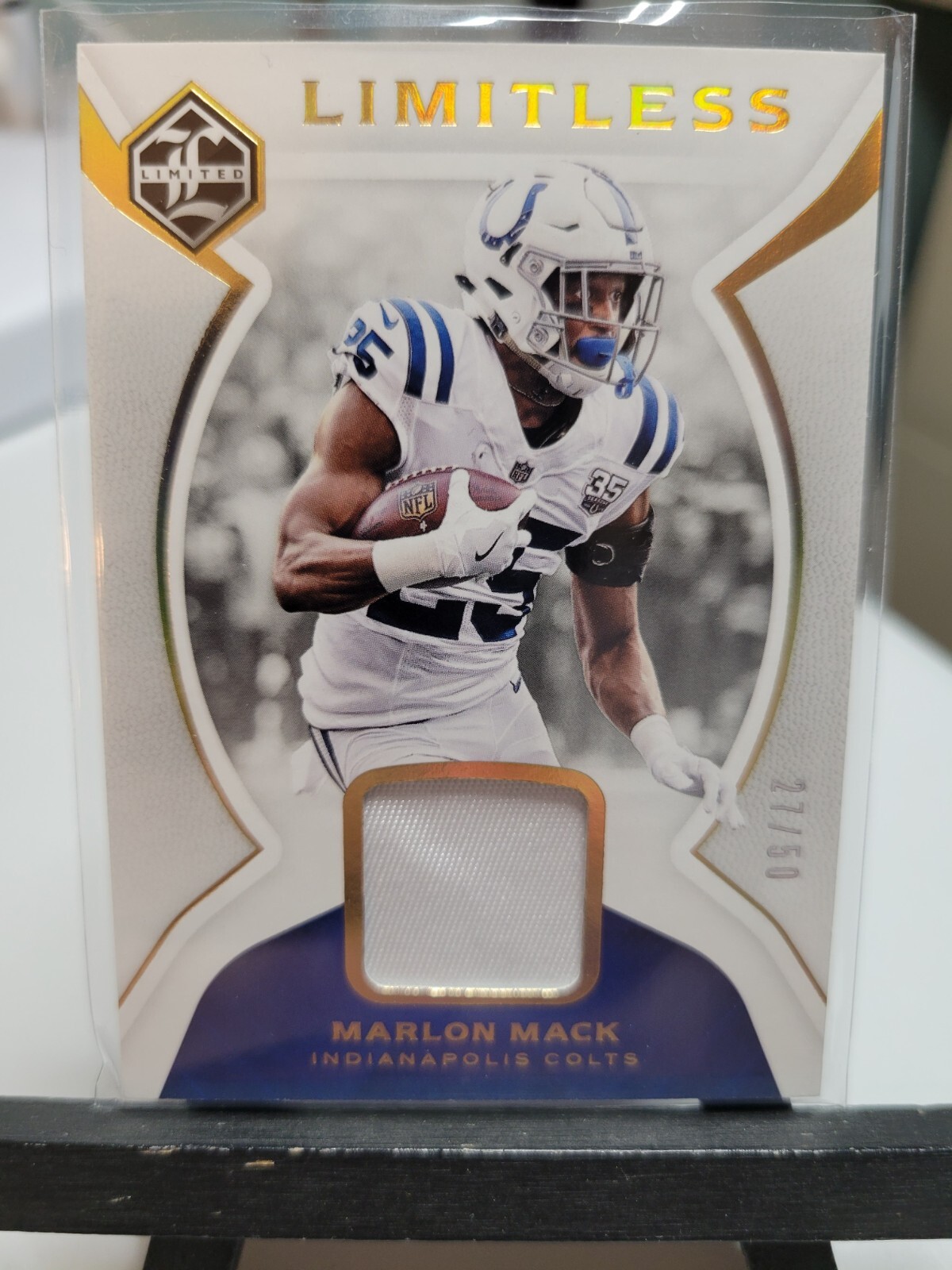 Marlon Mack Limitless Relic Gold 27/50 2018 Panini Limited Football