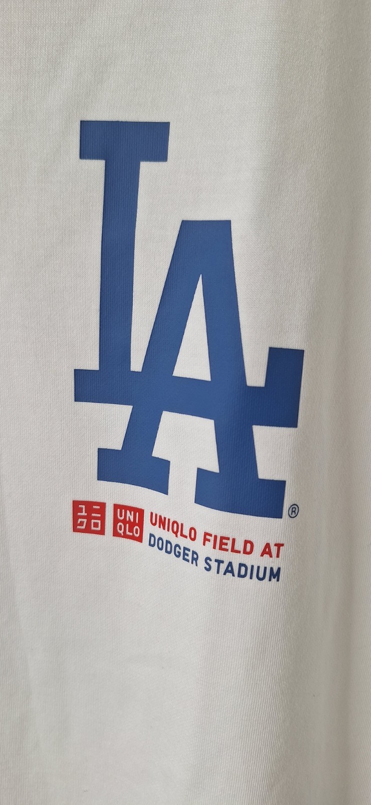 UNIQLO Los Angeles Dodgers MLB Baseball Shirt, White/Blue/Red, XL