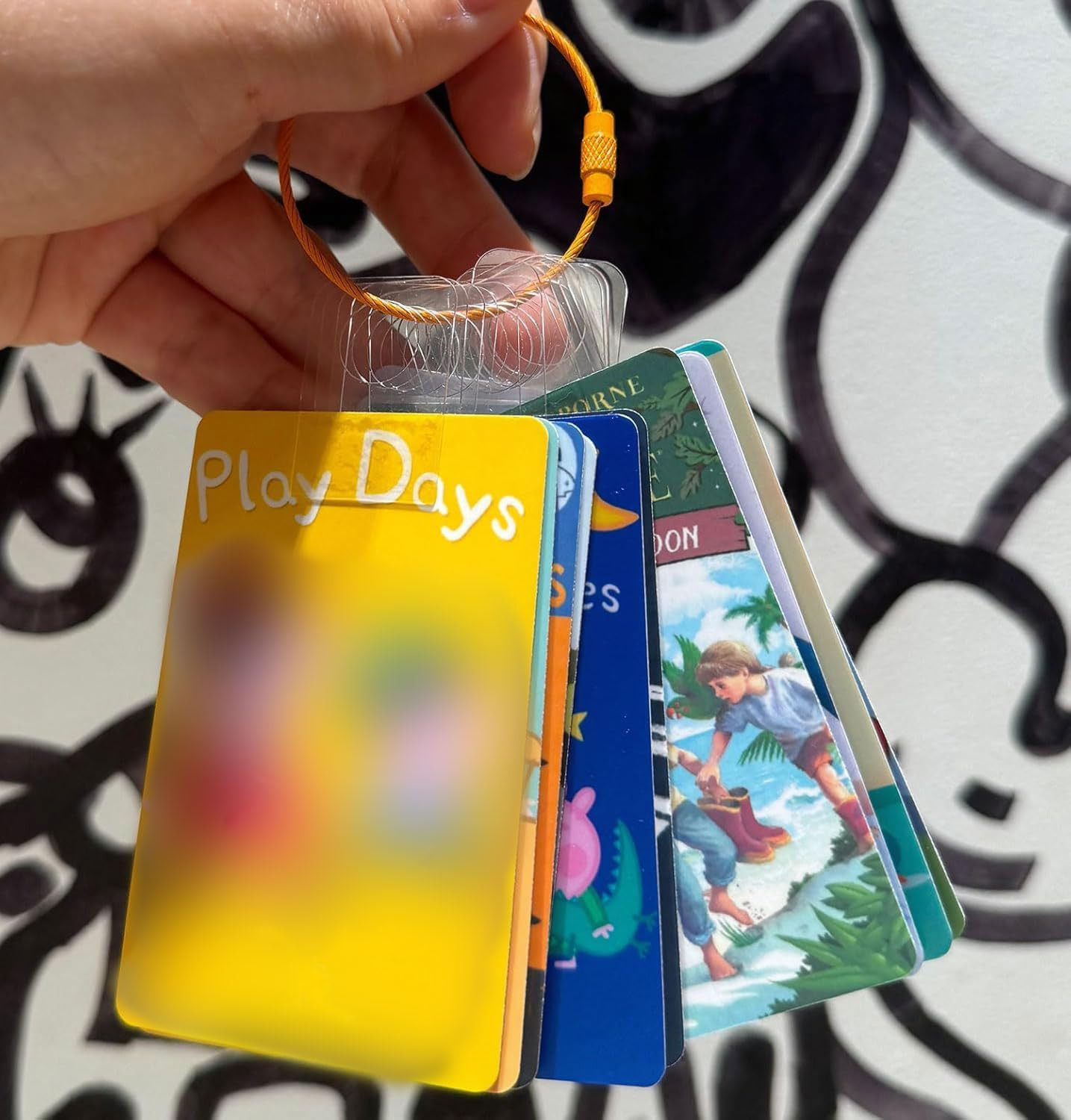 Card Holder for Yoto Cards Rings and Tabs 200 PCS Self Adhesive Tabs with 10 Loo