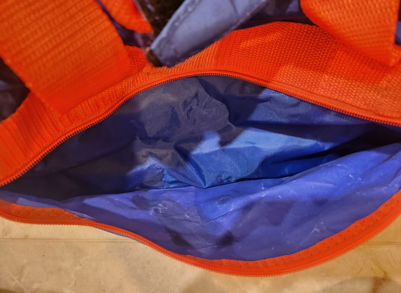 New York Mets And Verizon Logo duffel bag in blue and orange