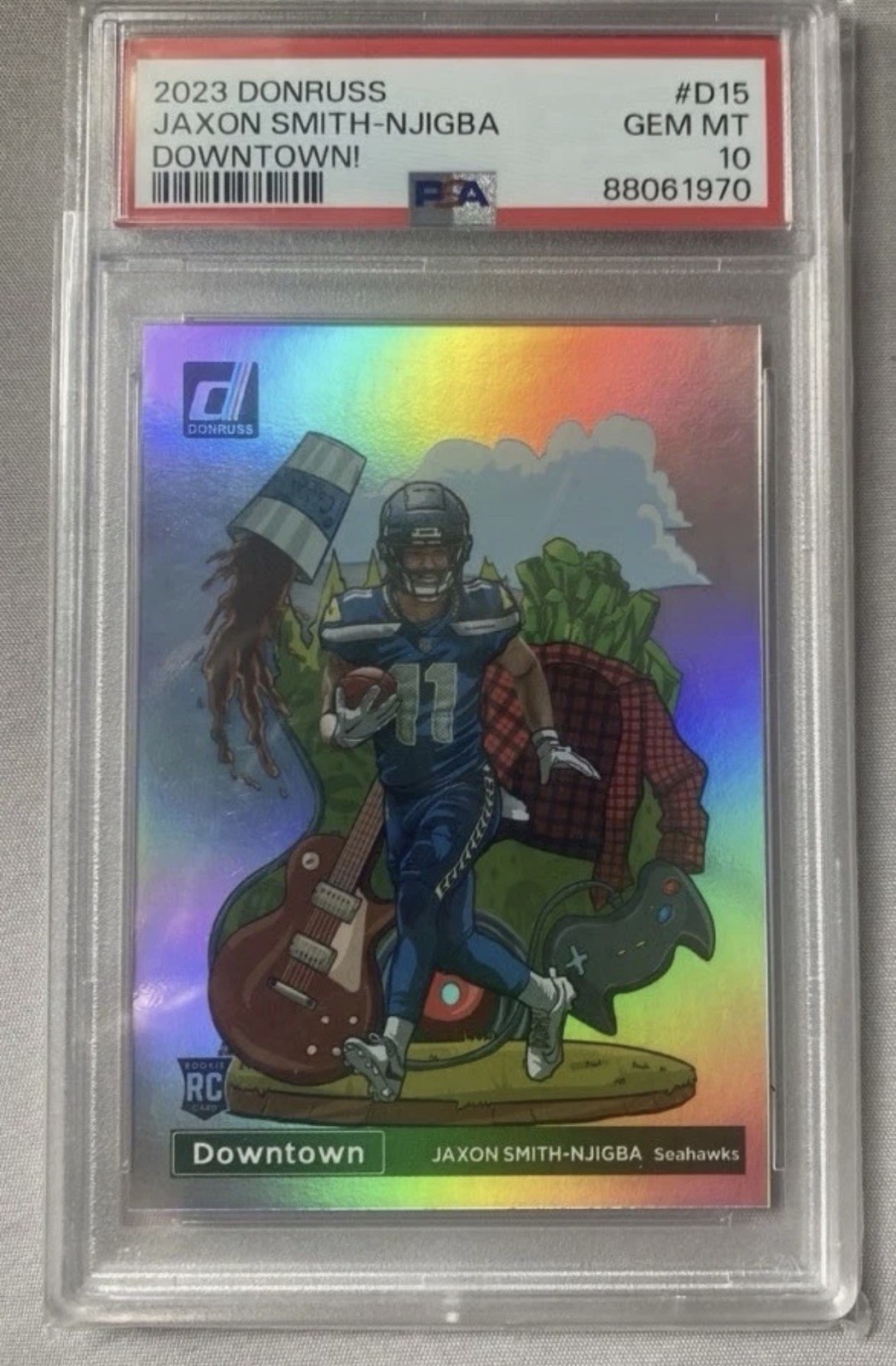 2023 Donruss Jaxon Smith-Njigba Downtown PSA 10 Chase Pack 1:500 READ DESC