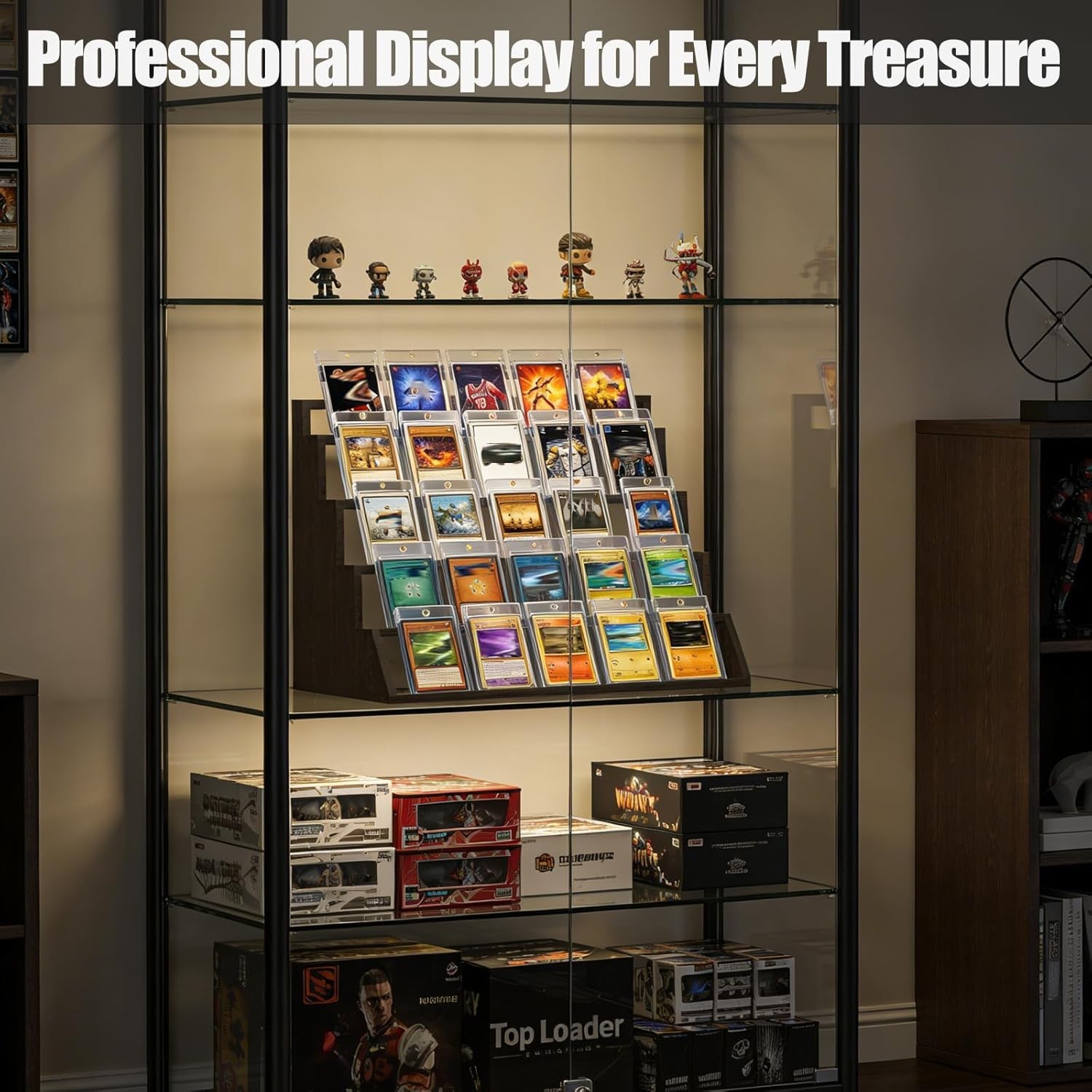 Trading Card Display Stand, 5 Tier Vertical Holder for Baseball Basketball Sport