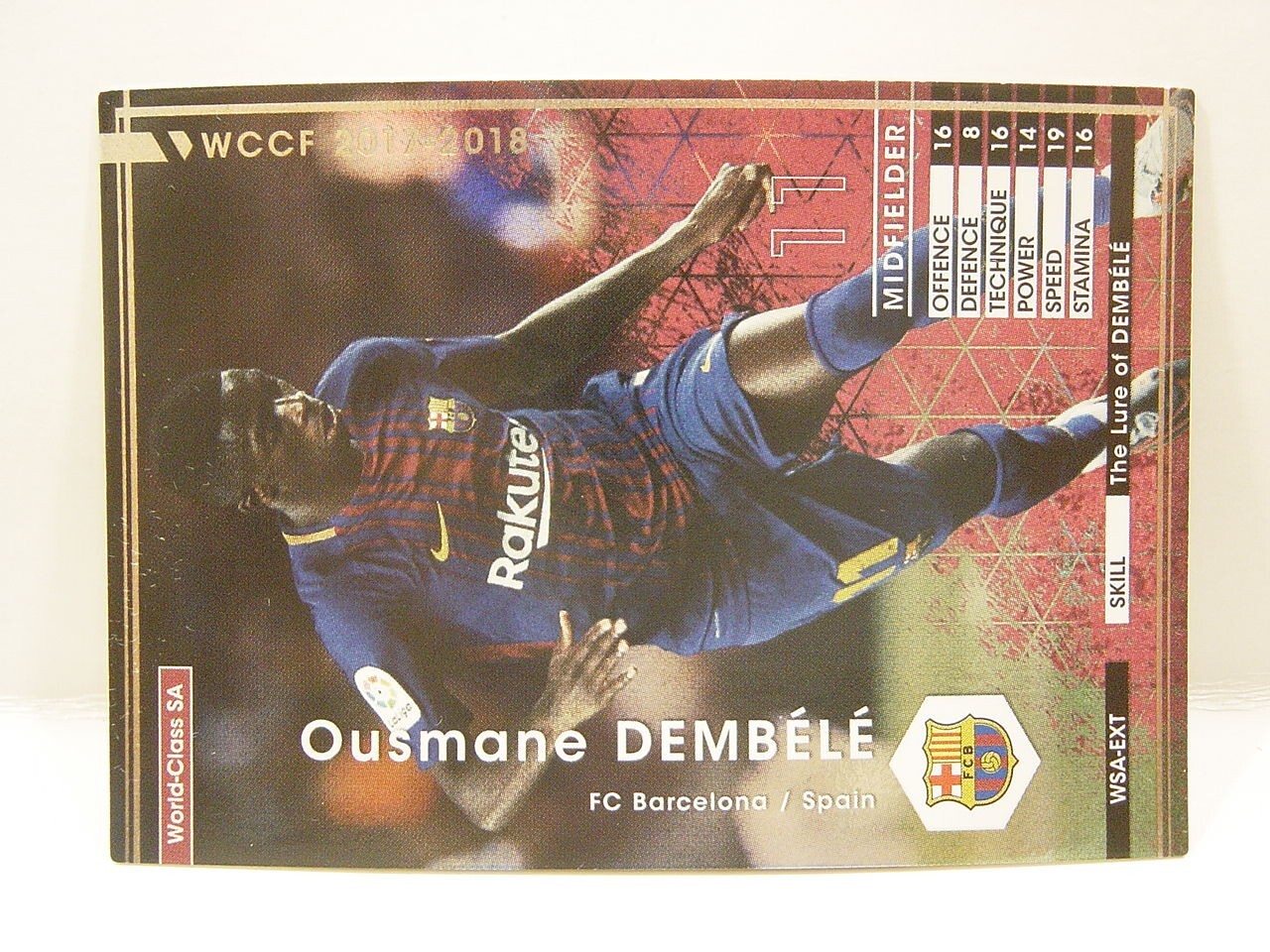 Panini WCCF 2017-18 WSA Ousmane Dembélé 1997 France　No.11 Barcelona World‐Class