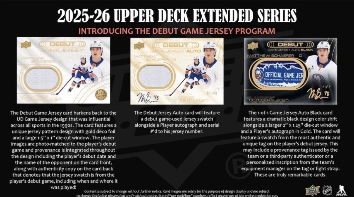 2025-26 Upper Deck Extended Series Hockey Hobby Box