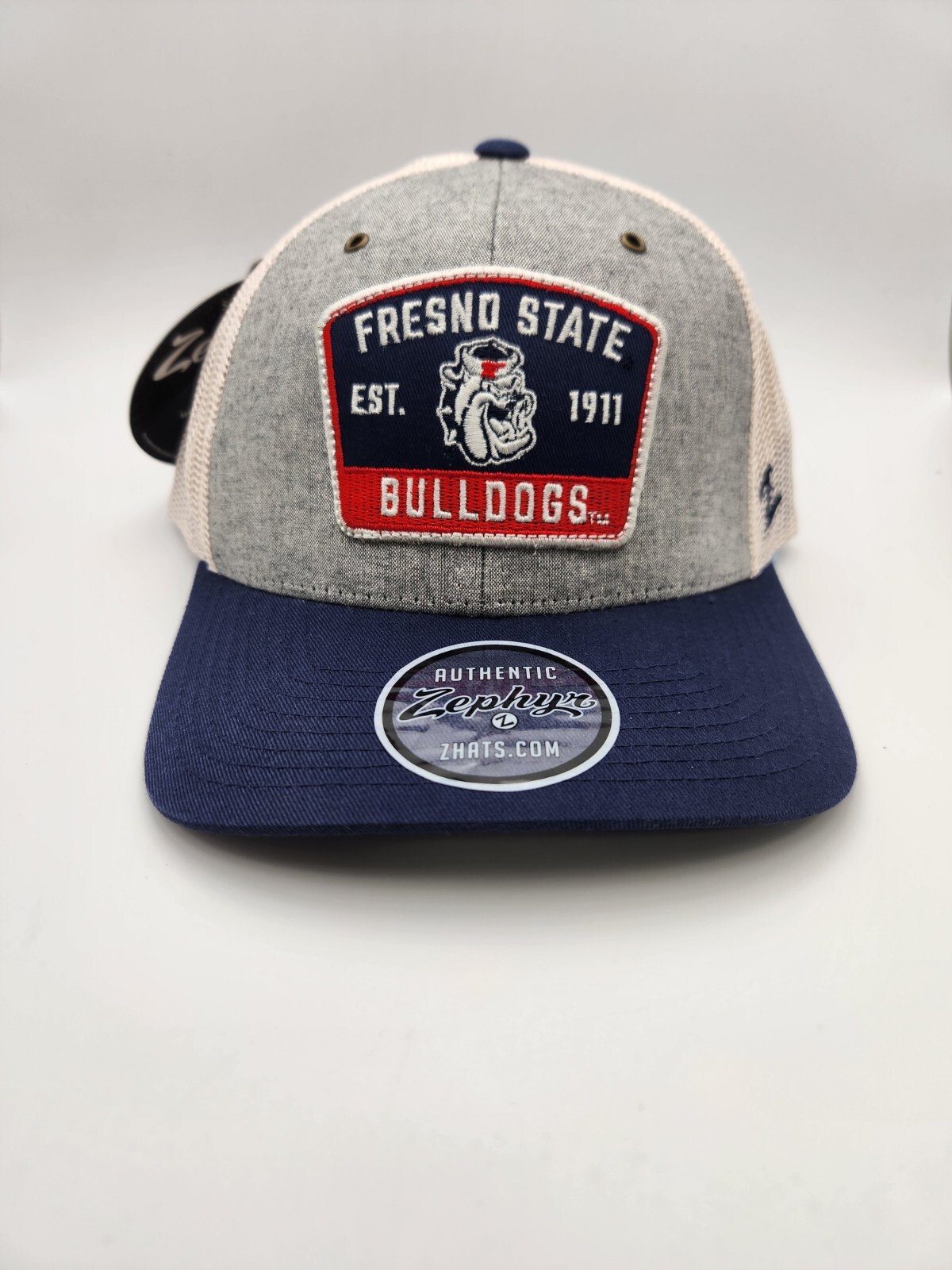Fresno State University Bulldogs Trucker Hat Super Soft Beige Mesh Cap