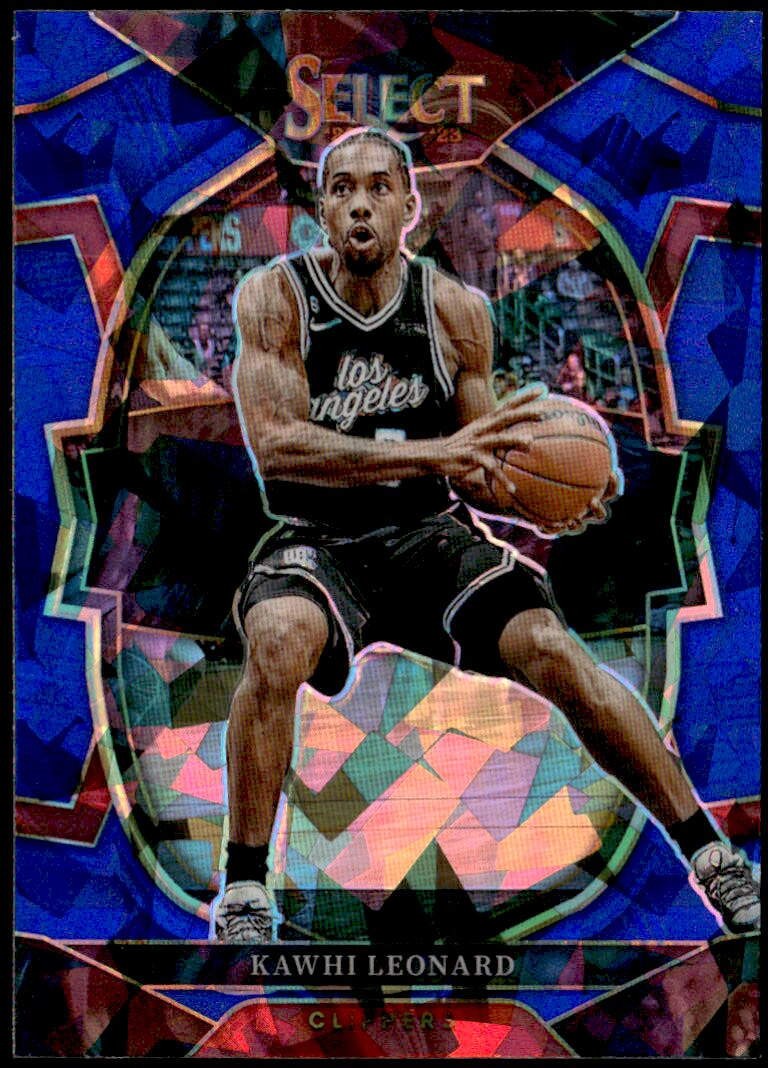 2022-23 Panini Select #65 Kawhi Leonard Blue Cracked Ice Prizms F5