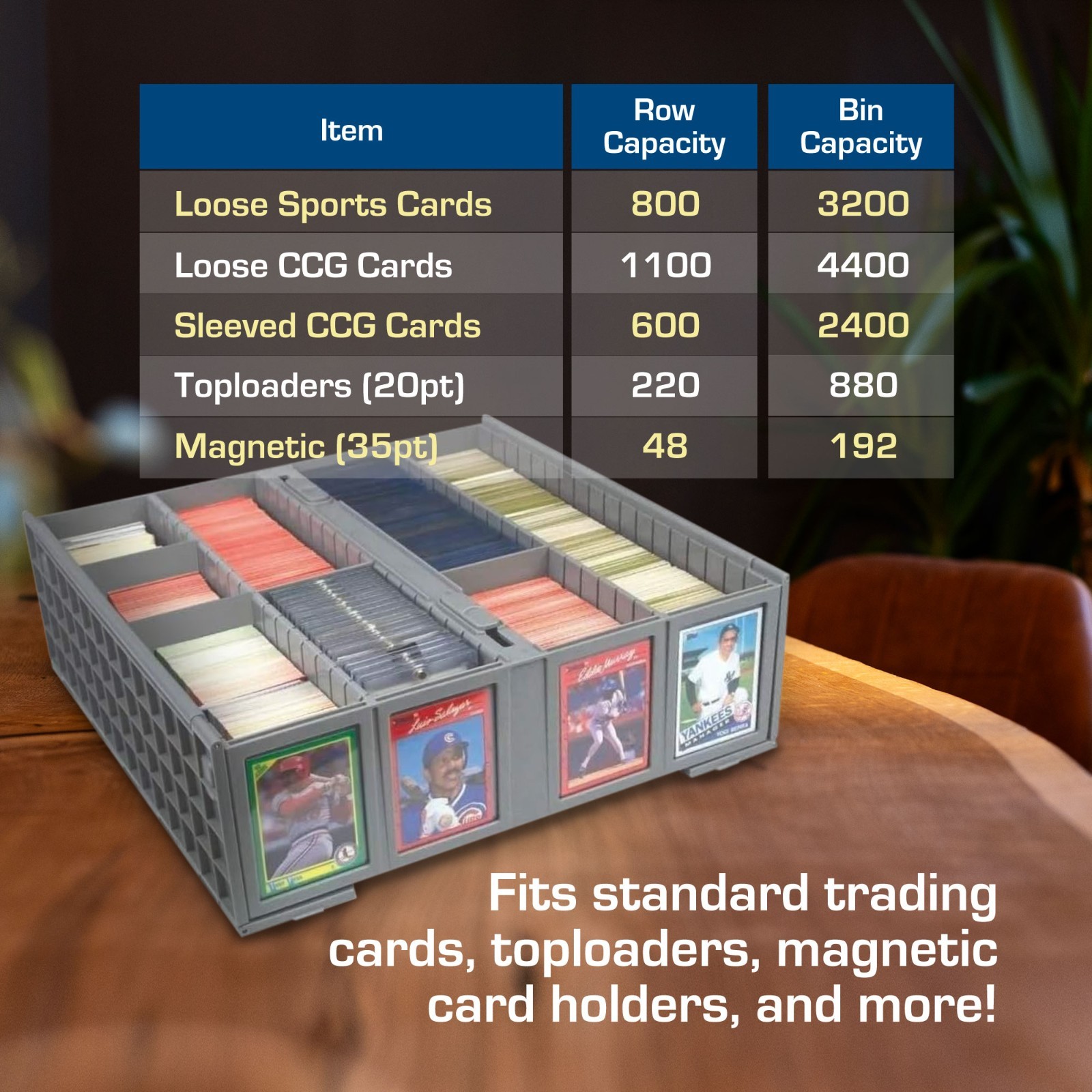 BCW Collectible Card Bin Hold Gaming Sport Toploaders Magnetic / Deck 3200 Box