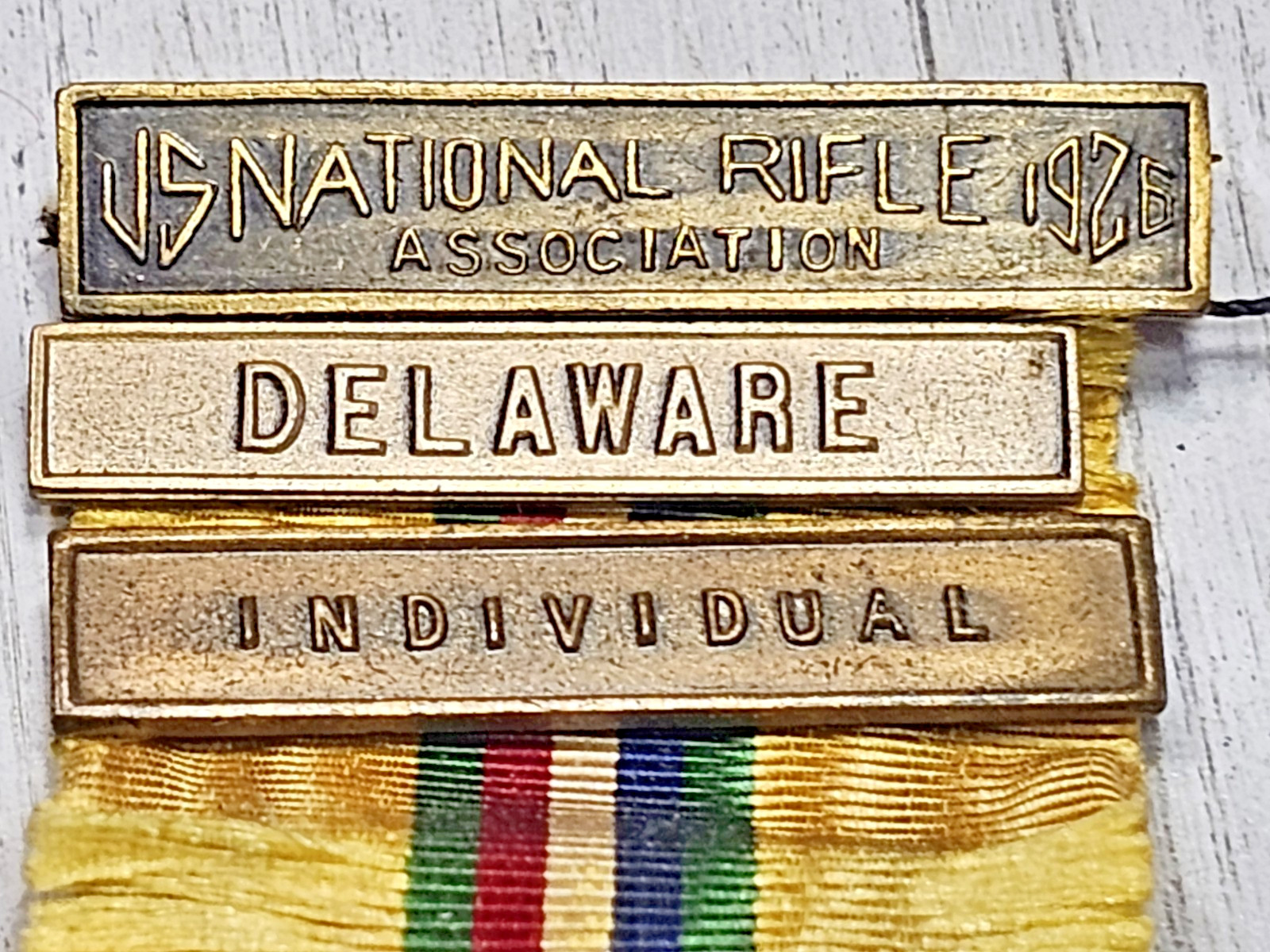 🏅1926 NRA Delaware Pistol Match Medal Original Marksman Award w/ Ribbon Antique
