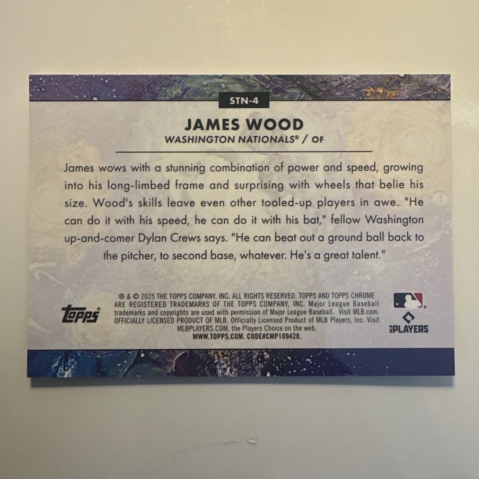 2025 Topps Chrome Cosmic #STN-4 James Wood Stars in the Night