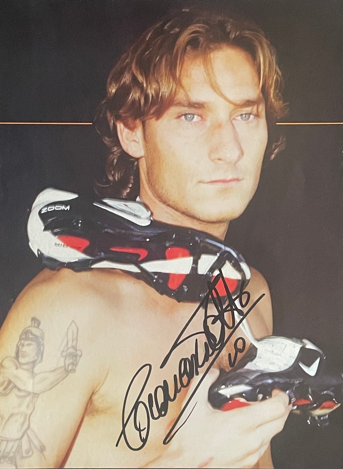 Francesco Totti Hand Signed Colour Picture AS Roma Italy Football Autograph COA