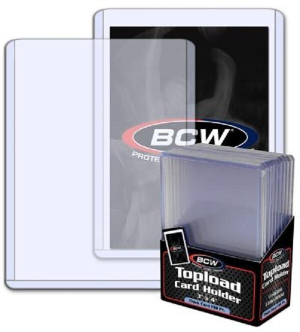 10 BCW Toploader 3×4 For Memorabilia Trading Card Thick 138pt Rigid PVC Holders