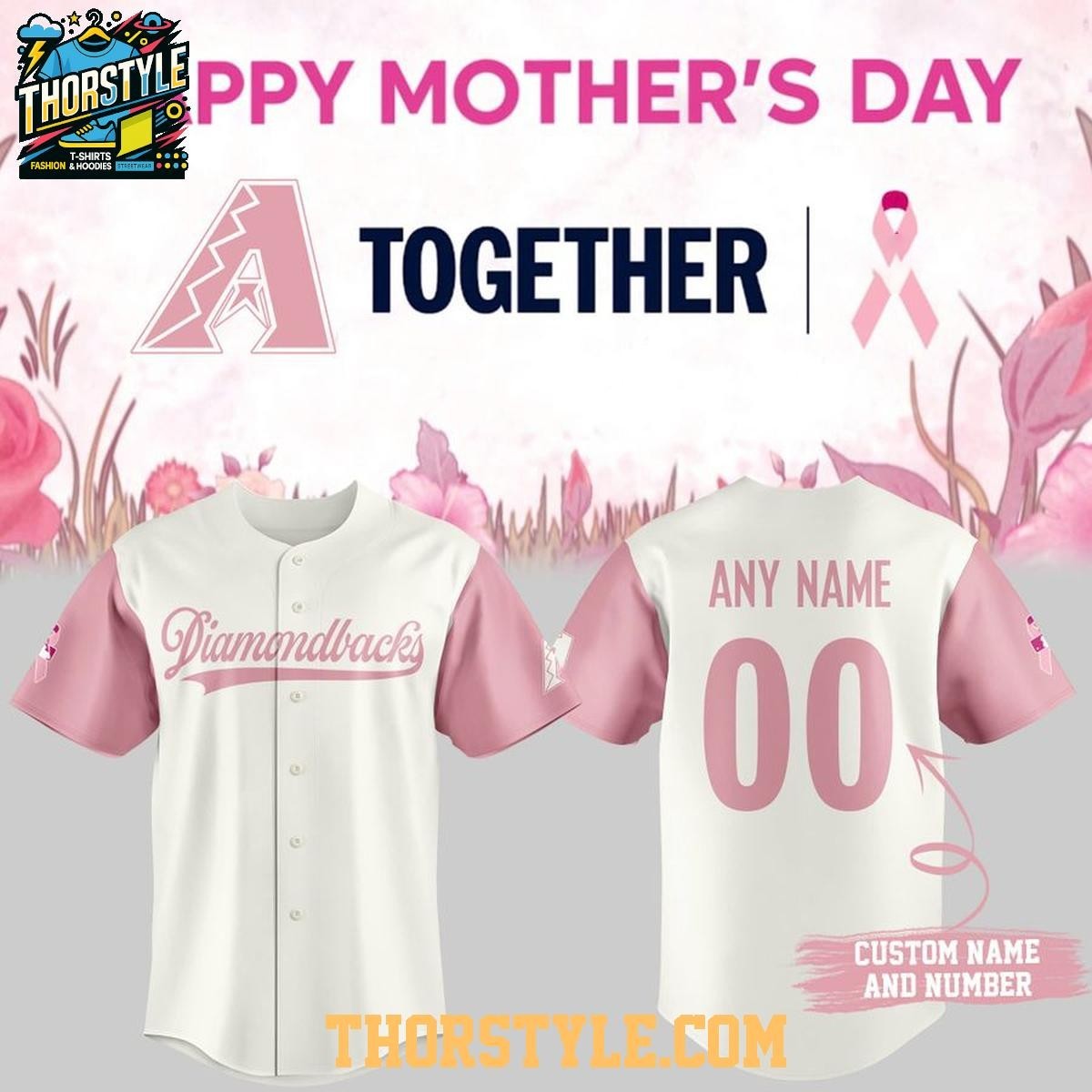 Custom Name – Diamondbacks Mother’s Day Baseball Jersey – All Size