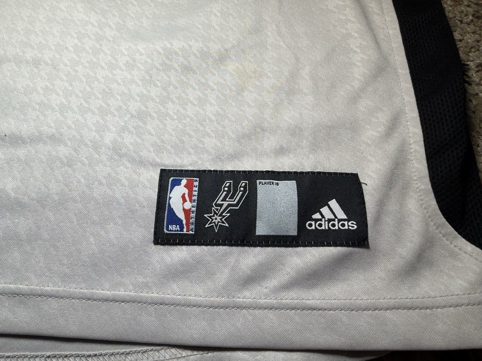Adidas San Antonio Spurs Warm Up Shirt Jersey Mens Large Embroidered Gray Black