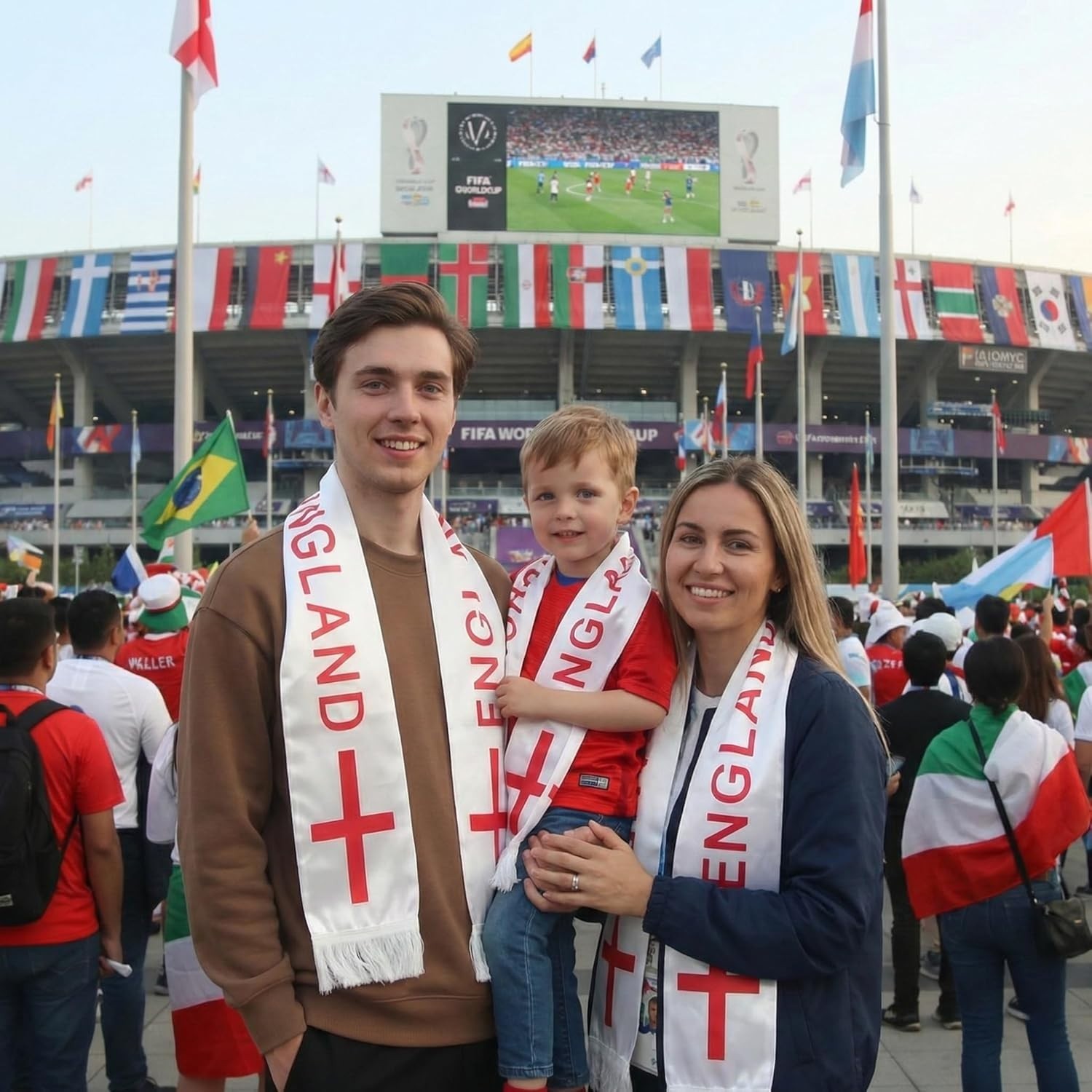 Stylish England Flag Scarf – Perfect Souvenir for Soccer Lovers, Hand Wash Only