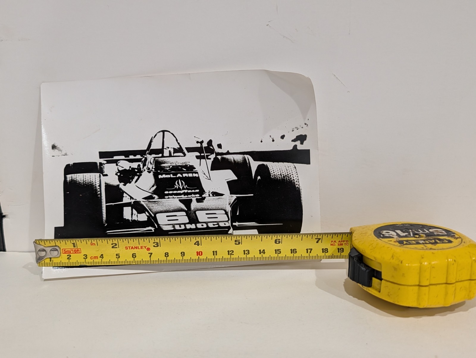 Vintage 1971 Mark Donohue McLaren M19A F1 Race Car Photo Sunoco #10 Agfa Art