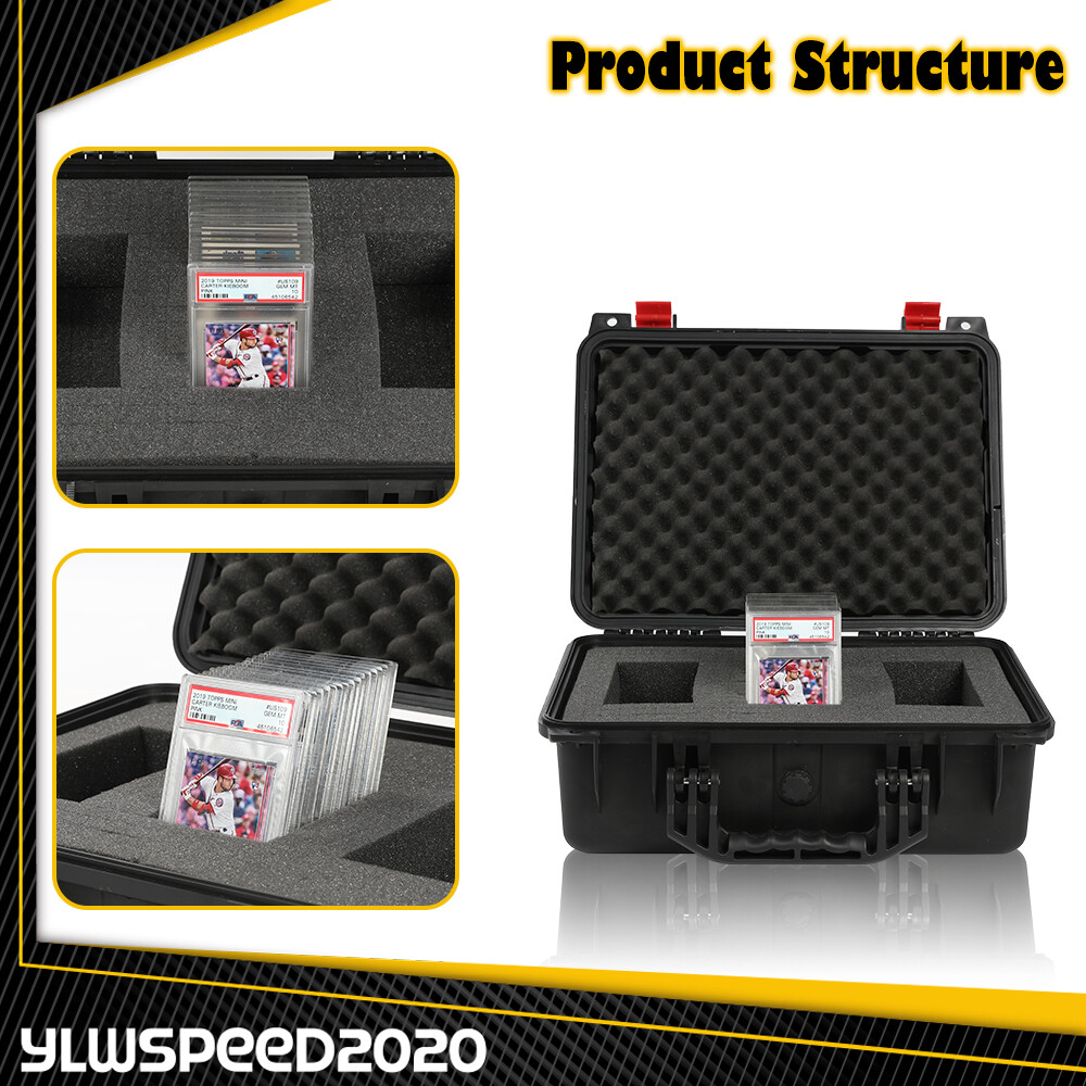 150 Weatherproof Graded Card Storage Box Heavy Duty Case Slab Holder & Protector