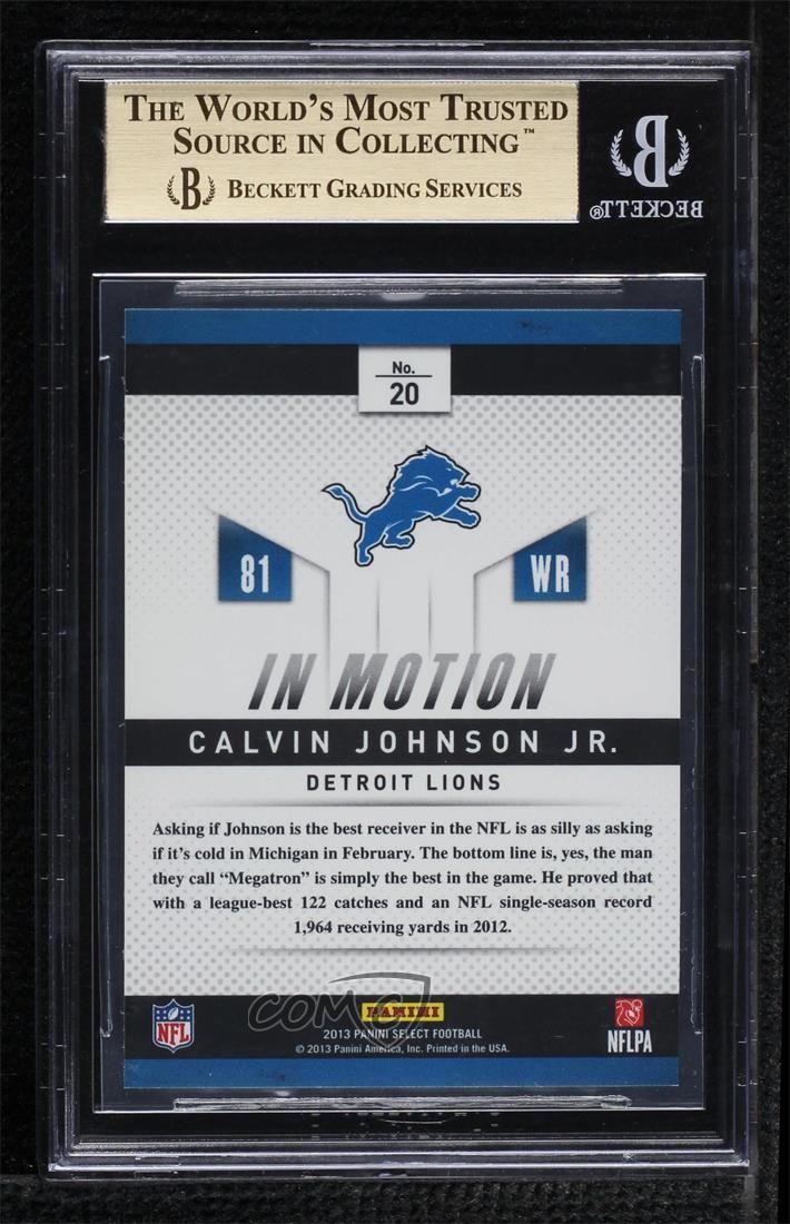 2013 Panini Select In Motion Calvin Johnson #20 BGS 9.5 GEM MINT HOF 06i8