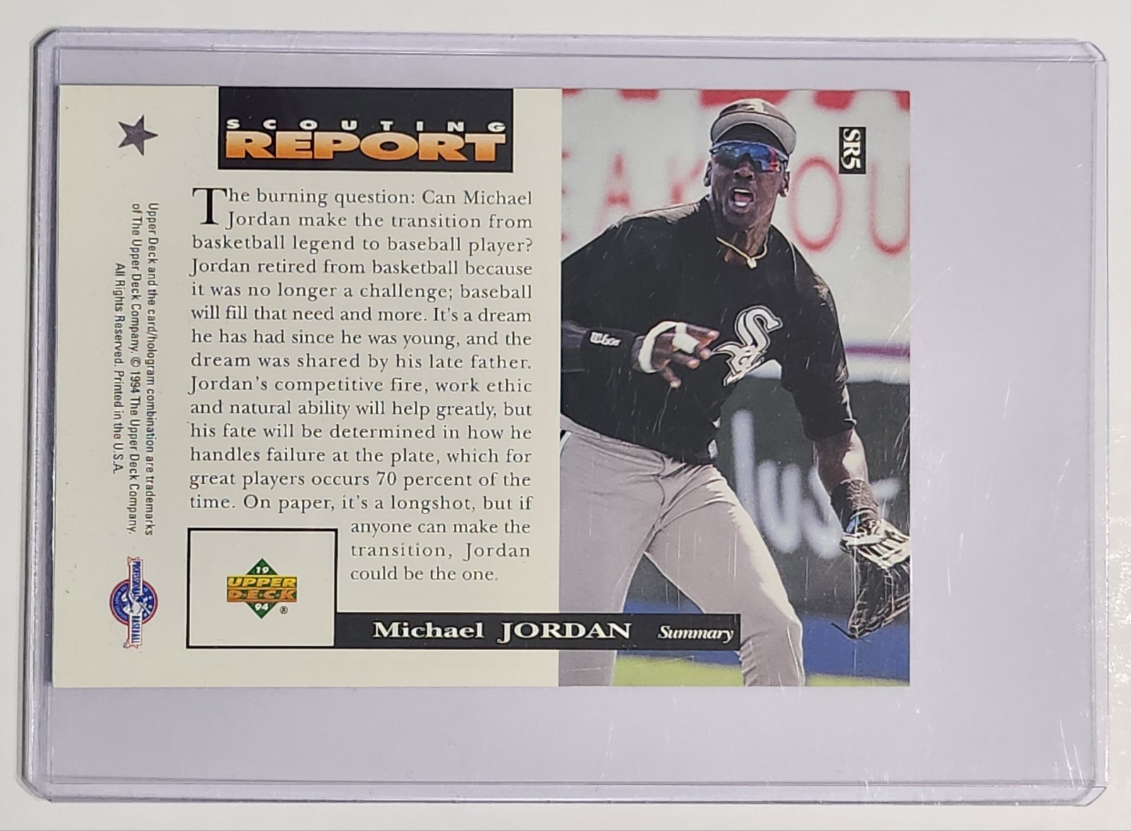Upper Deck 1994 Scouting Report Oversized 3″X5″ Michael Jordan #SR1 #SR3 #SR5